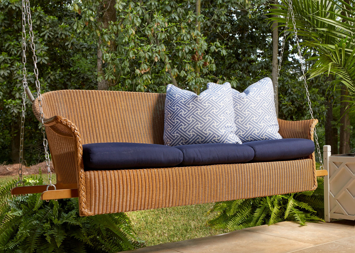 Lloyd Flanders Universal Loom Wicker Outdoor Sofa Swing
