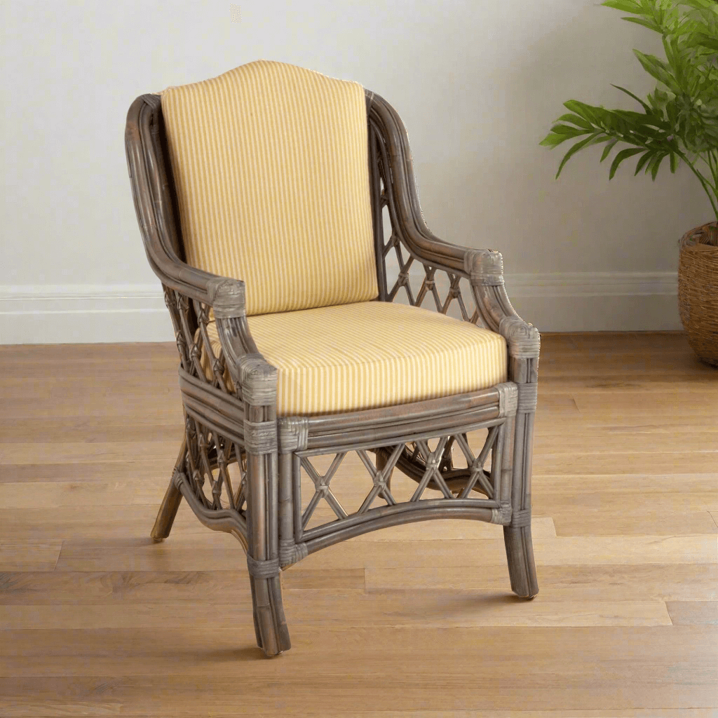 South Sea Rattan Nadine Rattan Indoor Dining Arm Chair