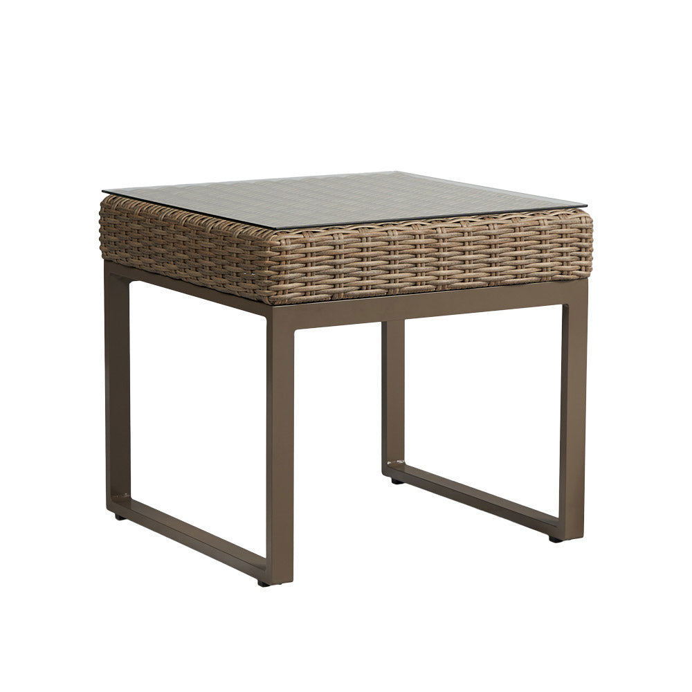Lloyd Flanders Milan Woven Vinyl Outdoor 24.5" Square End Table