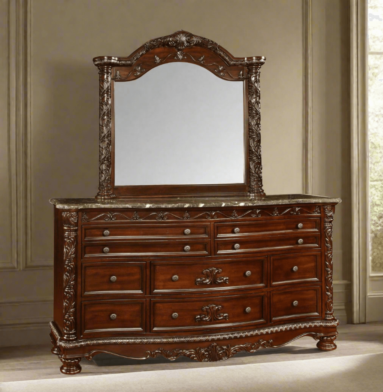Oasis Home Patterson Dresser With Marble Top