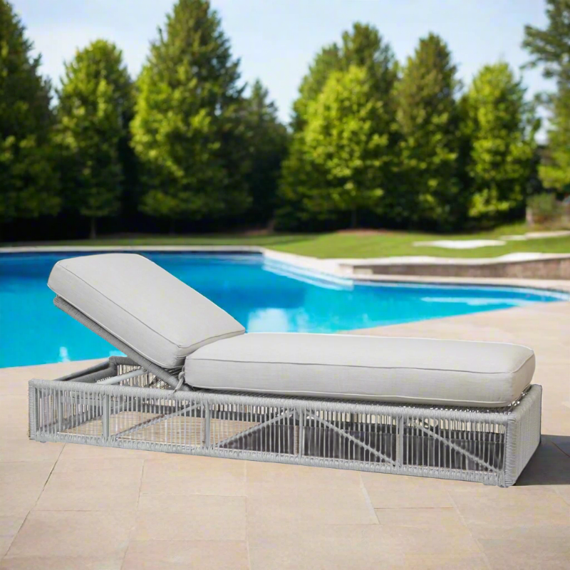 Sunset West Miami Rope Aluminum Outdoor Adjustable Chaise Lounge