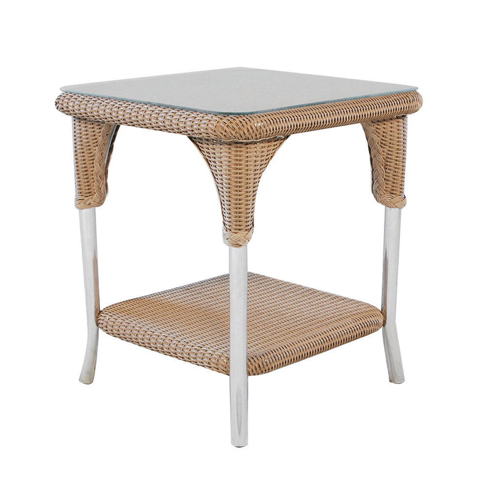 Lloyd Flanders Loom Wicker Outdoor 22" Square End Table