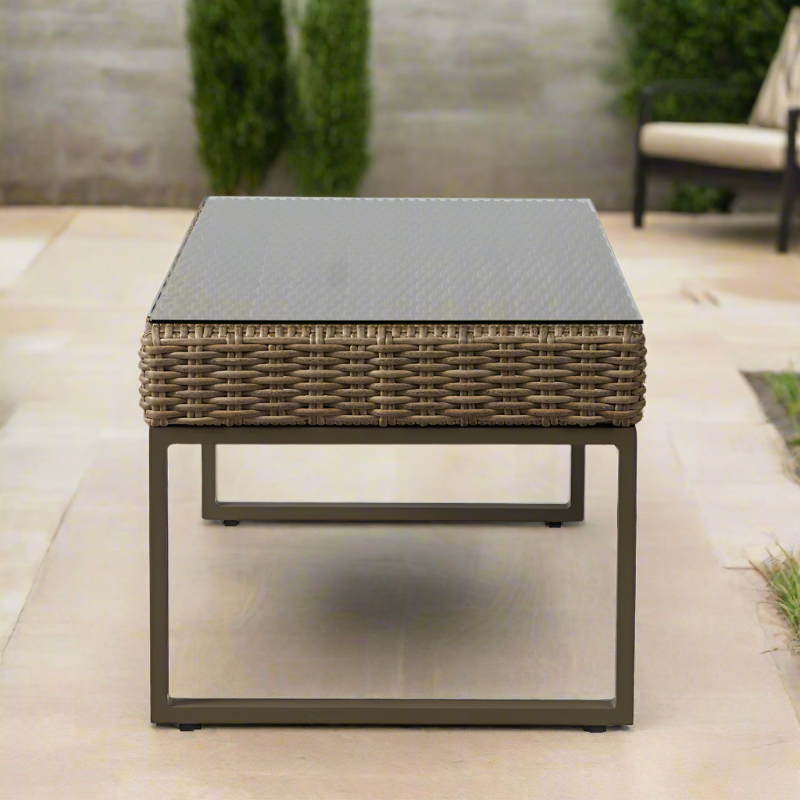 Lloyd Flanders Milan Woven Vinyl Outdoor 48.75" Rectangular Cocktail Table