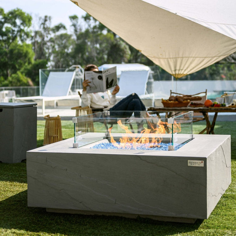 Elementi Plus Capertee Glass Fiber Reinforced Concrete Outdoor Fire Pit Table