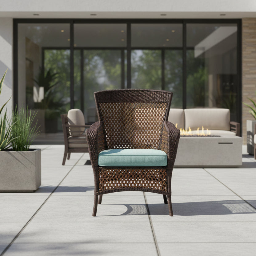 Lloyd Flanders Grand Traverse Wicker Outdoor Dining Arm Chair