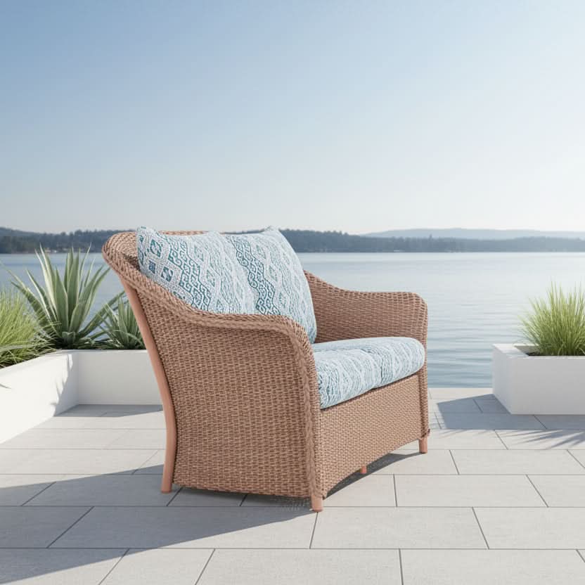 Lloyd Flanders Weekend Retreat Wicker Outdoor Loveseat