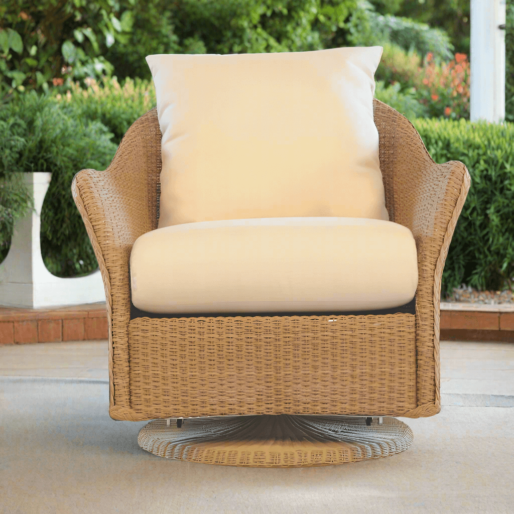 Lloyd Flanders Weekend Retreat Wicker Outdoor Swivel Glider Lounge Chair