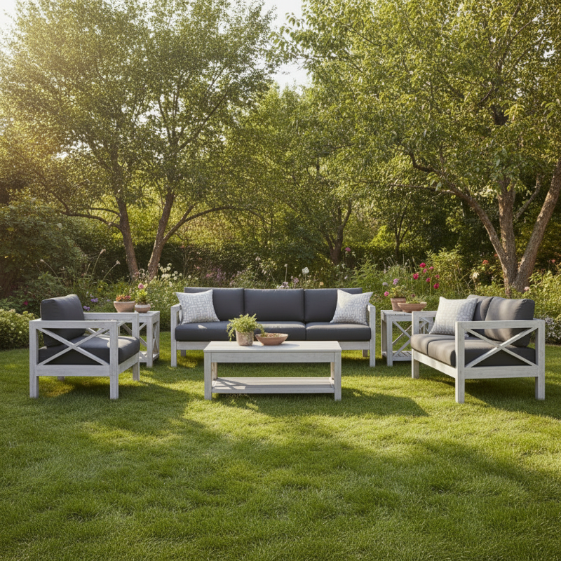 South Sea Rattan Farlowe Aluminum Outdoor 6-Person Living Set