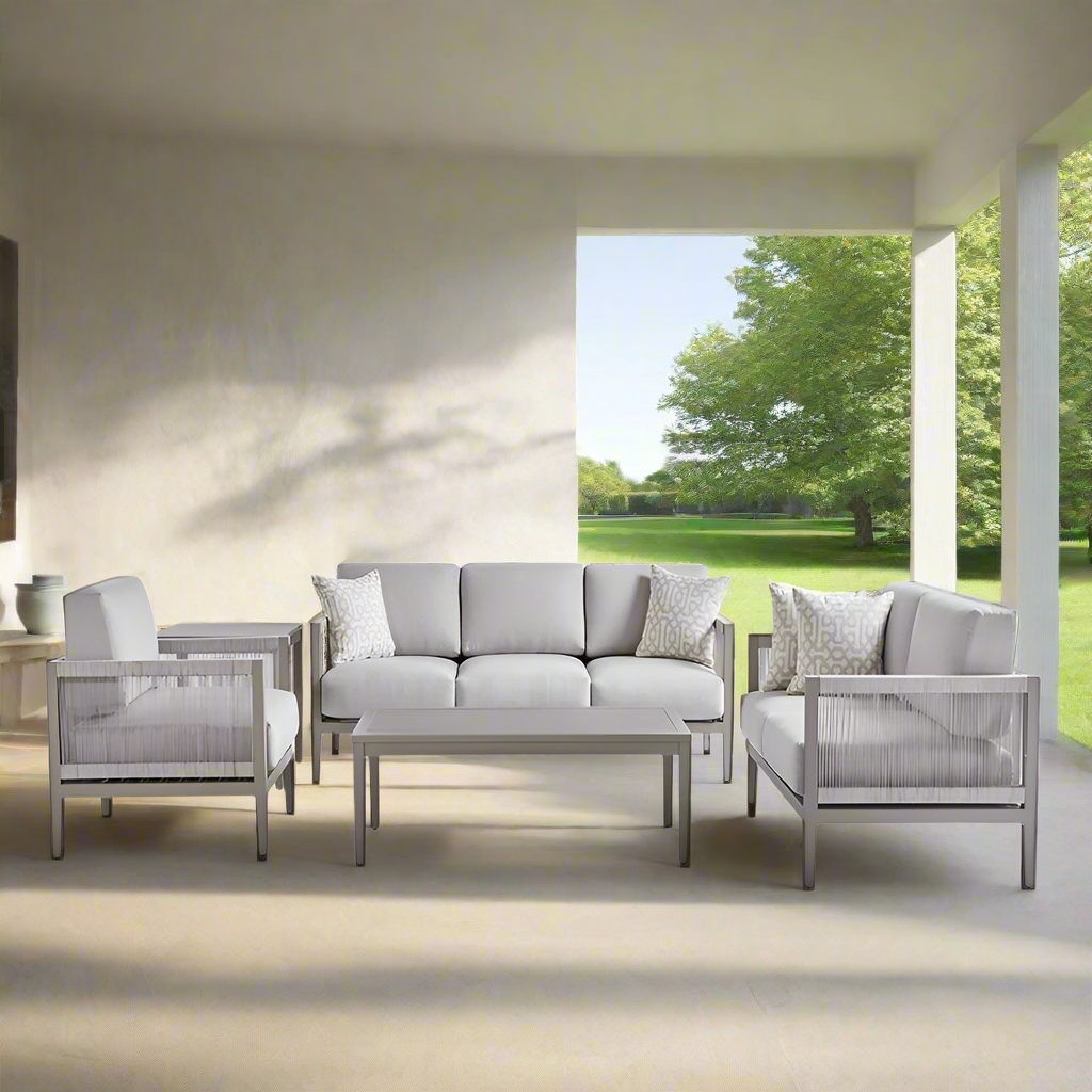 South Sea Rattan Nicole Aluminum Outdoor 6-Person Patio Lounge Set