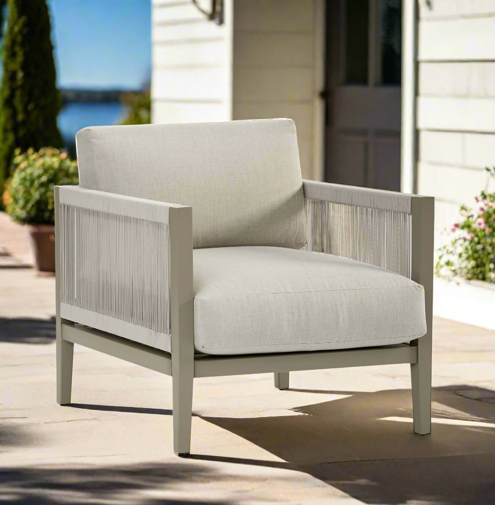 South Sea Rattan Nicole Aluminum With Marine Rope Wrapping Outdoor Club Chair