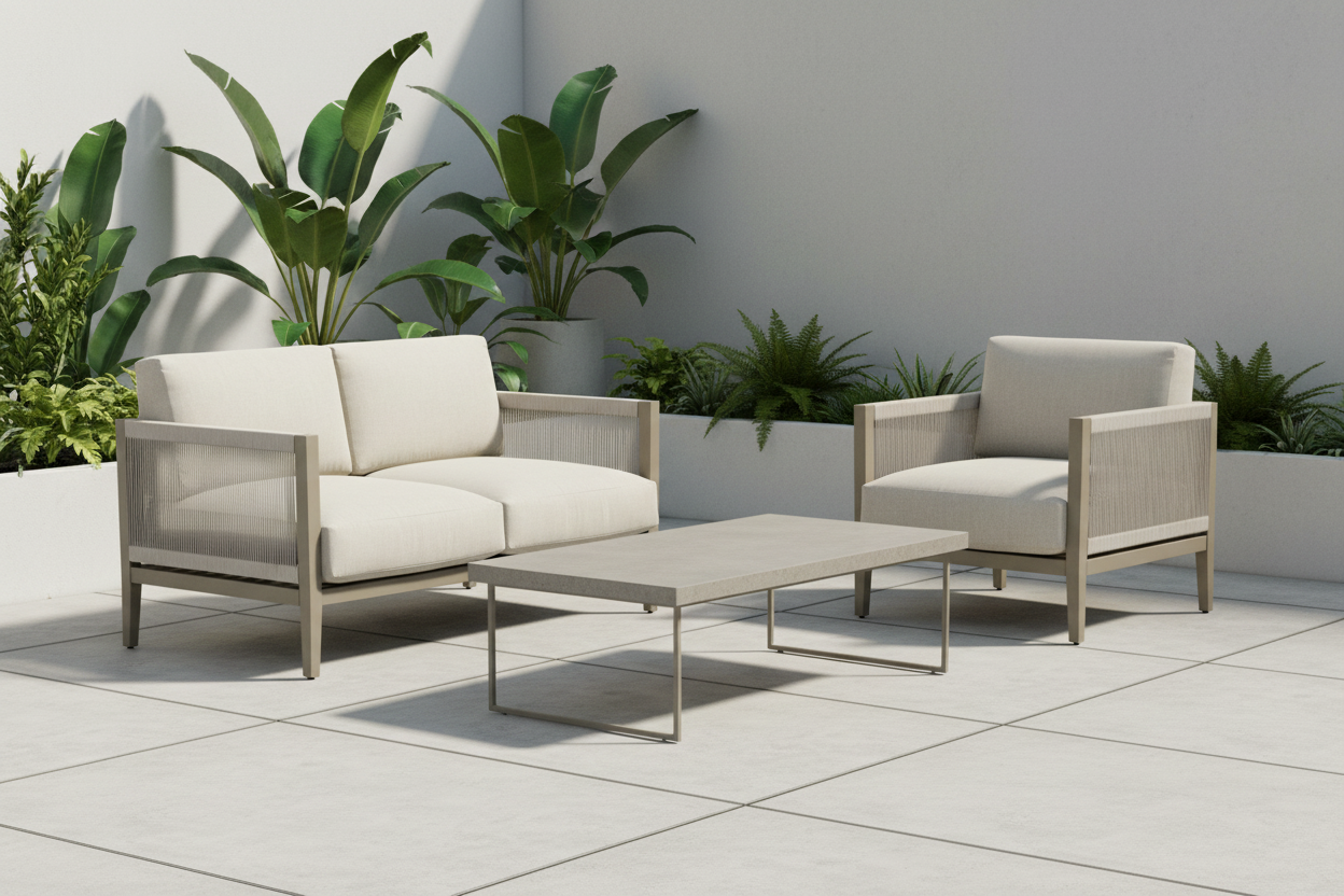 South Sea Rattan Nicole Aluminum With Marine Rope Wrapping Outdoor Club Chair