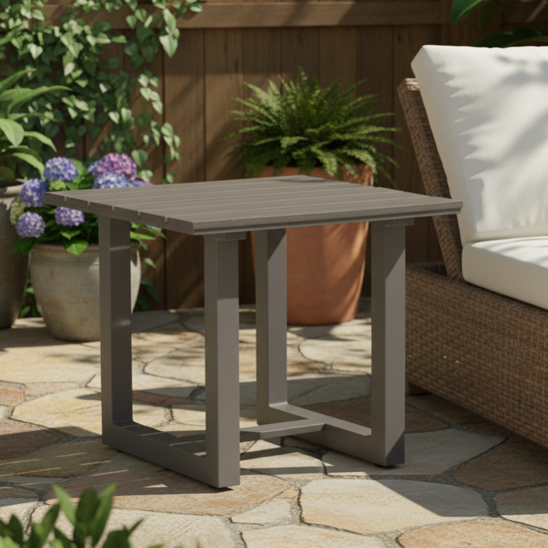 South Sea Rattan Kingston Aluminum Outdoor Rectangular End Table