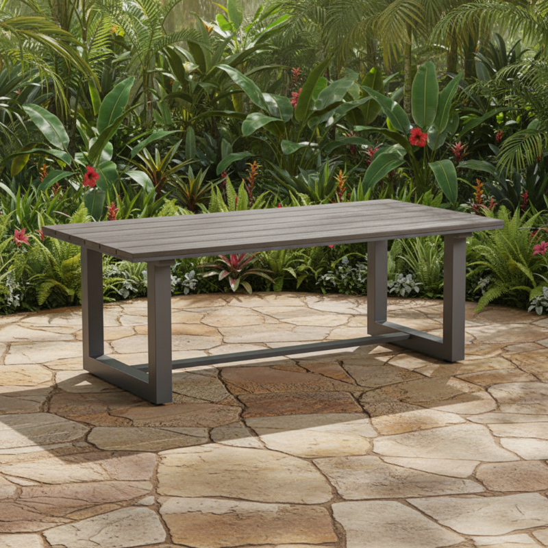 South Sea Rattan Kingston Aluminum Outdoor Rectangular Coffee Table