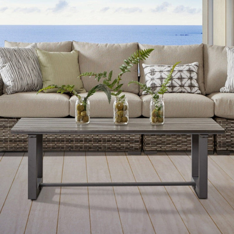 South Sea Rattan Kingston Aluminum Outdoor Rectangular Coffee Table