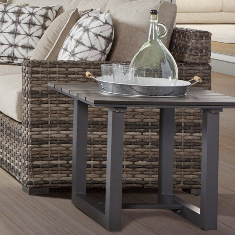 South Sea Rattan Kingston Aluminum Outdoor Rectangular End Table