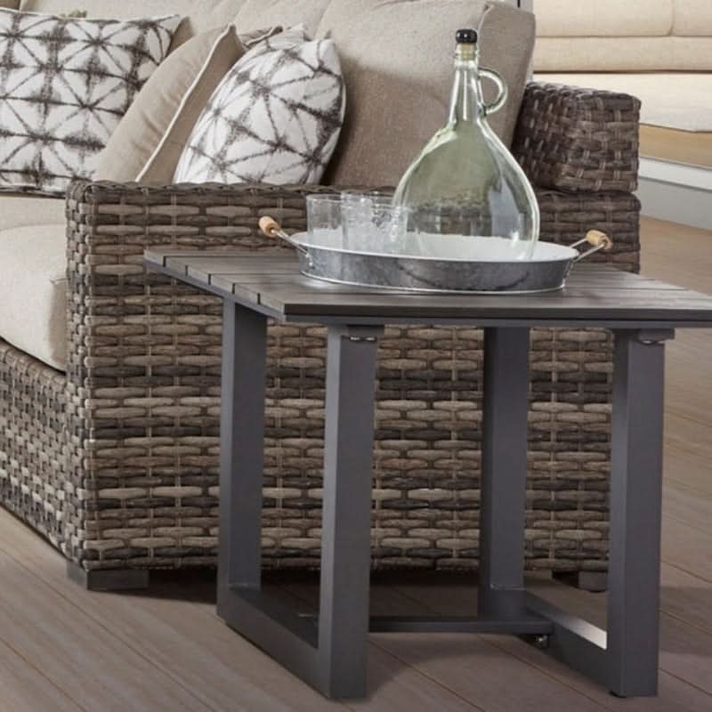 South Sea Rattan Kingston Aluminum Outdoor Rectangular End Table