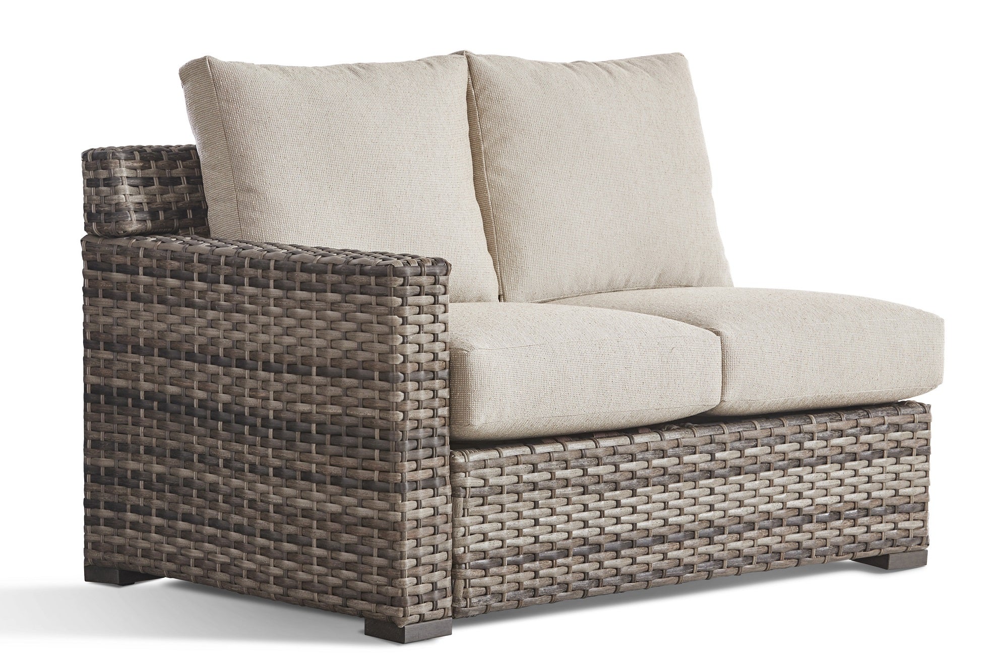 South Sea Rattan New Java Resin Wicker 7-Person Outdoor Wedge Corner Sectional Living Set