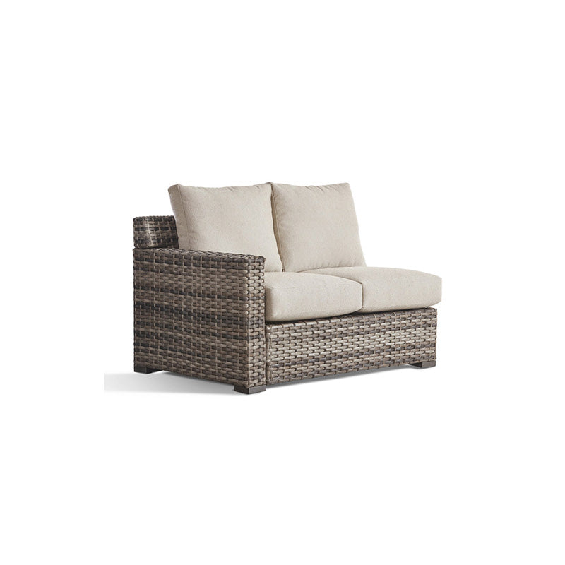 South Sea Rattan New Java Wicker Left Arm Facing Outdoor Loveseat