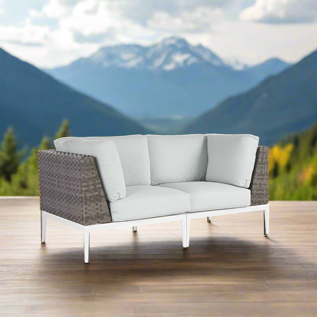 South Sea Rattan Stevie Aluminum Outdoor Settee