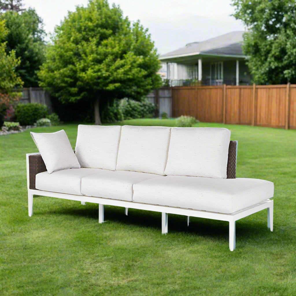 South Sea Rattan Stevie Aluminum Outdoor Right-Side Facing Sofa Chaise