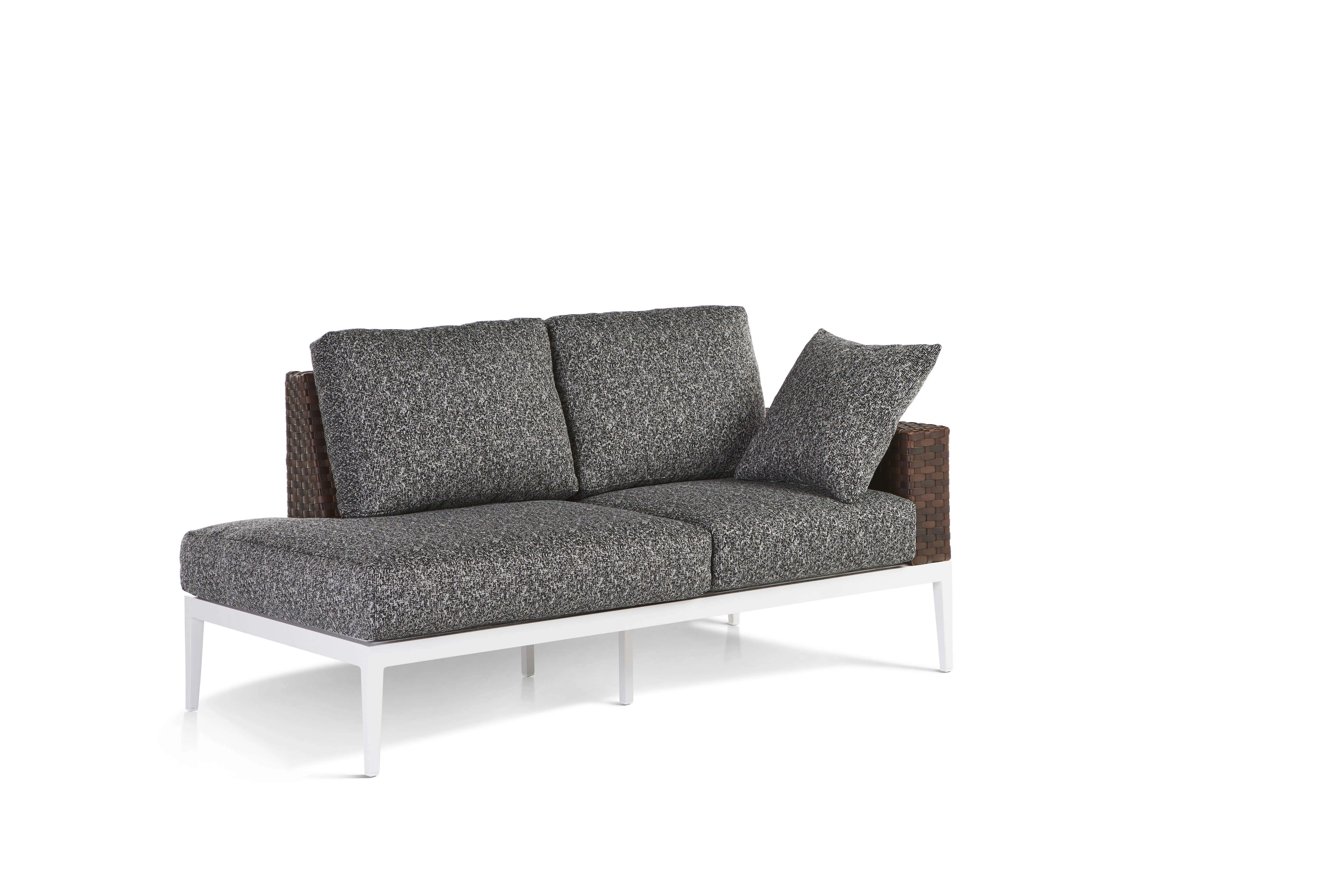 South Sea Rattan Stevie Wicker Right side Facing Loveseat Chaise