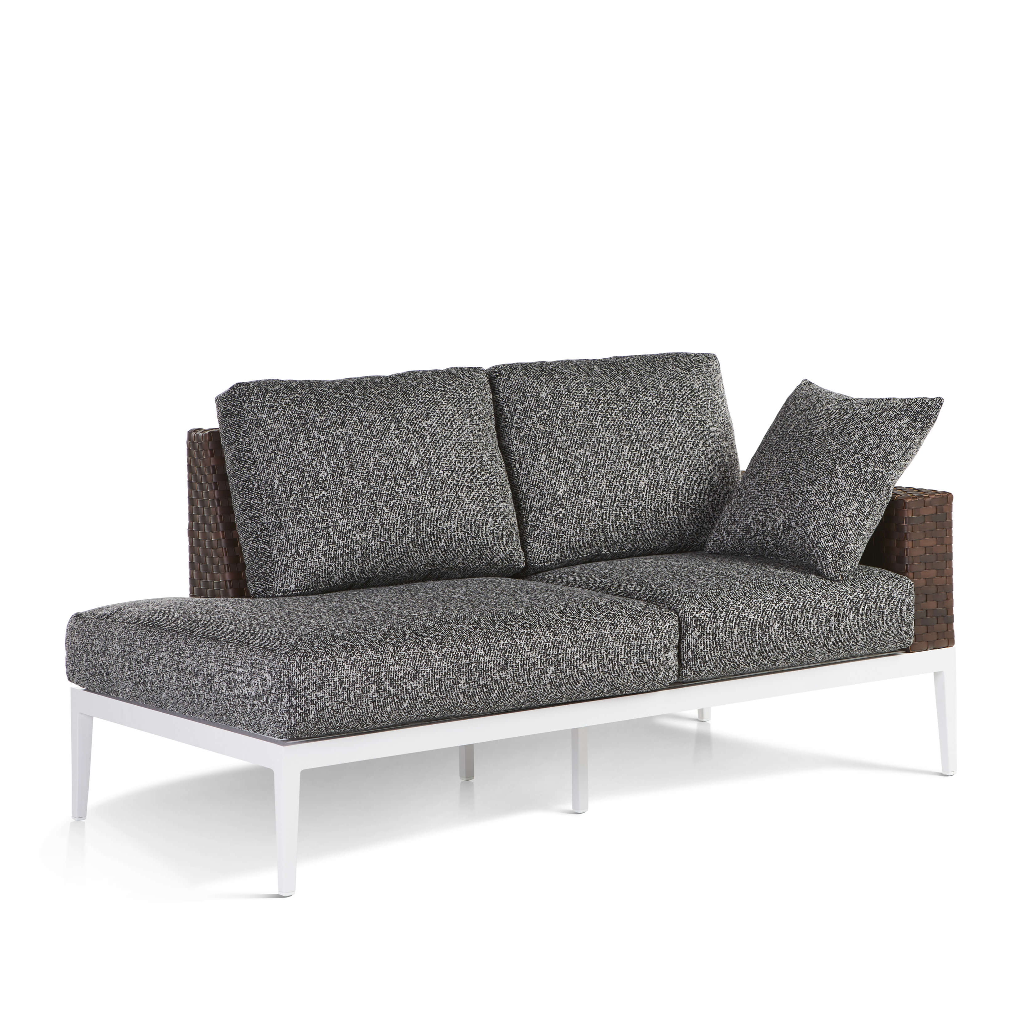South Sea Rattan Stevie Wicker Right side Facing Loveseat Chaise