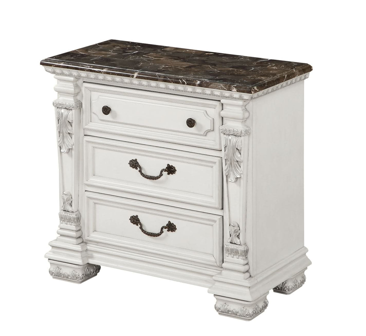 Oasis Home Bianca Marble Top Nightstand