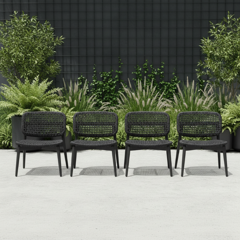 Lloyd Flanders Elba All-Aluminum Frame Lounge Chair (Set of 4)