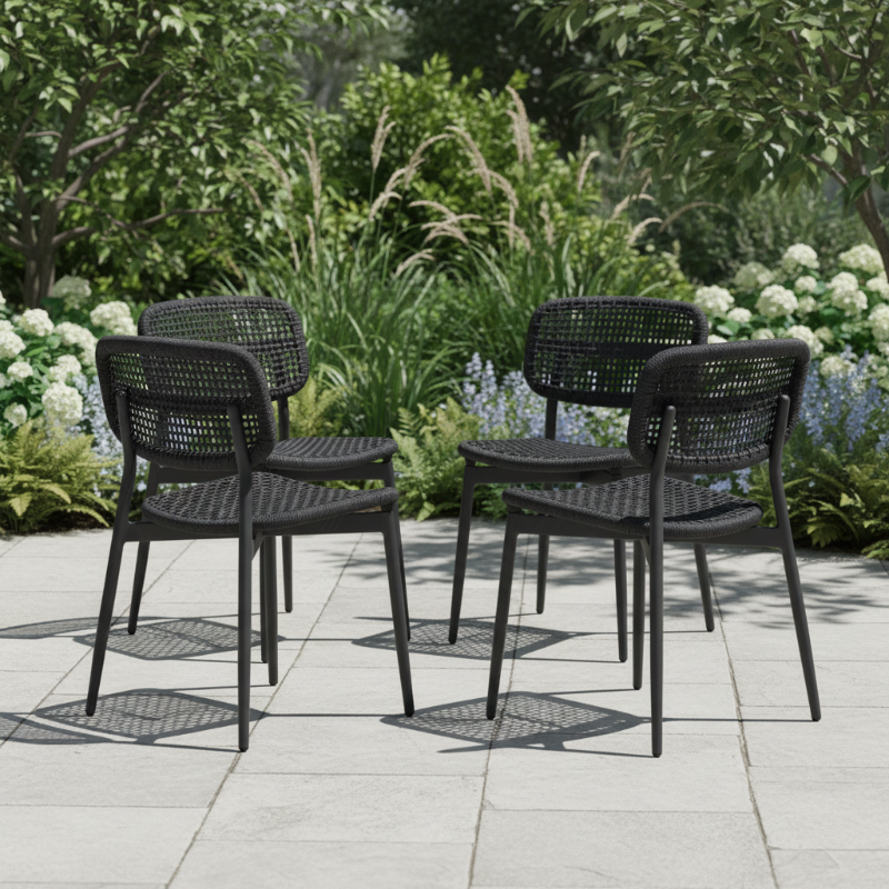 Lloyd Flanders Elba All-Aluminum Frame Armless Dining Chair (Set of 4)