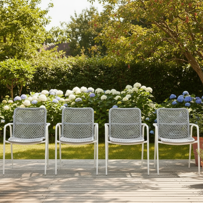 Lloyd Flanders Burano All-Aluminum Frame Dining Armchair (Set of 4)