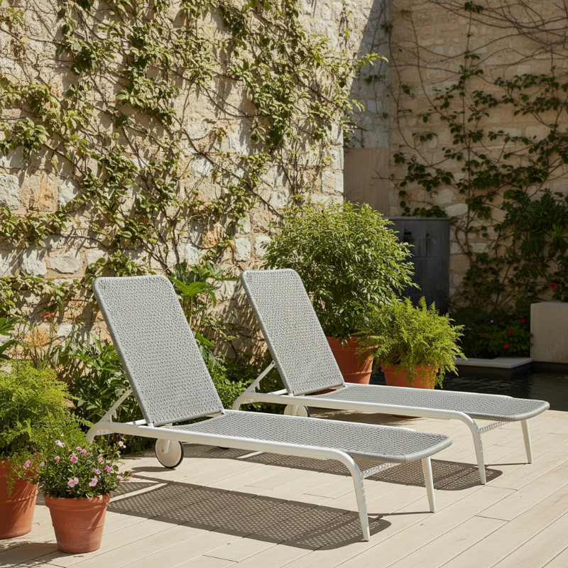 Lloyd Flanders Burano All-Aluminum Frame Chaise Lounge (Set of 2)
