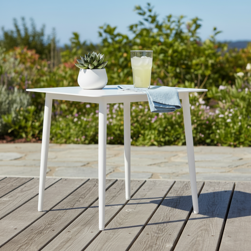 Lloyd Flanders Albany All-Aluminum Frame 23.5” Square End Table