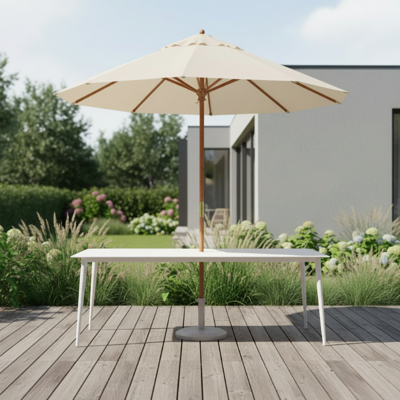Lloyd Flanders Albany All-Aluminum Frame 86" Rectangular Umbrella Table