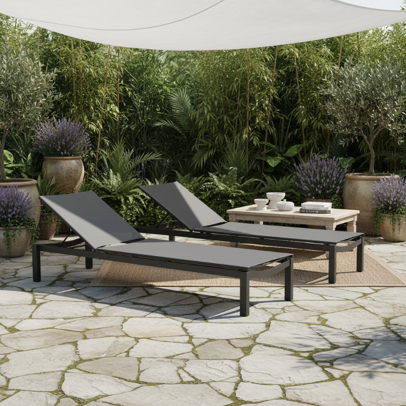 Lloyd Flanders Coastal All-Aluminum Frame Stacking Chaise (Set of 2)