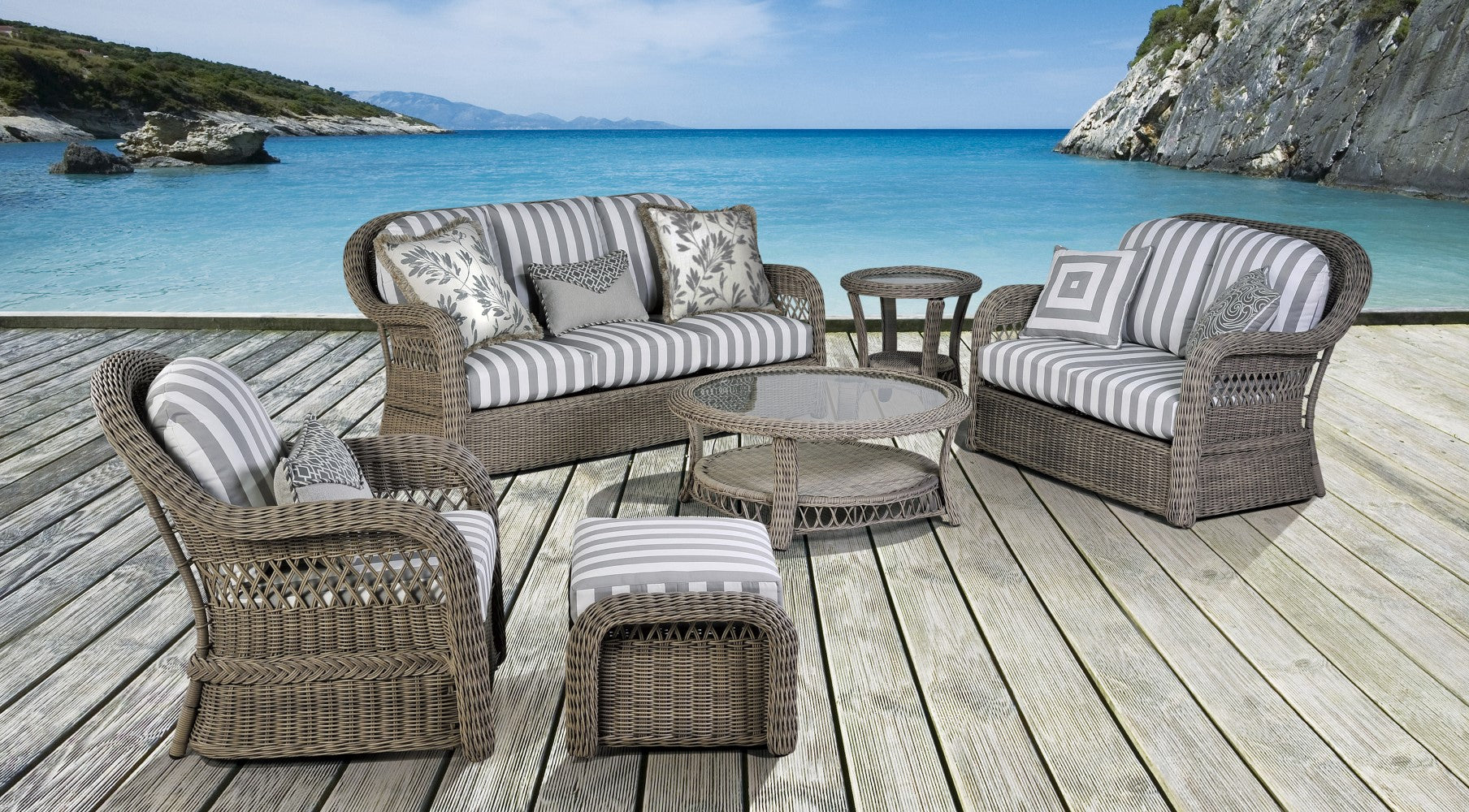 Replacement Cushions for South Sea Rattan Arcadia Lounge Chair