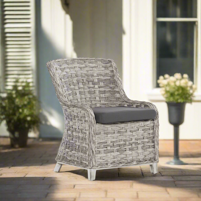 South Sea Rattan Grand Isle Wicker Outdoor Dining Side Chair