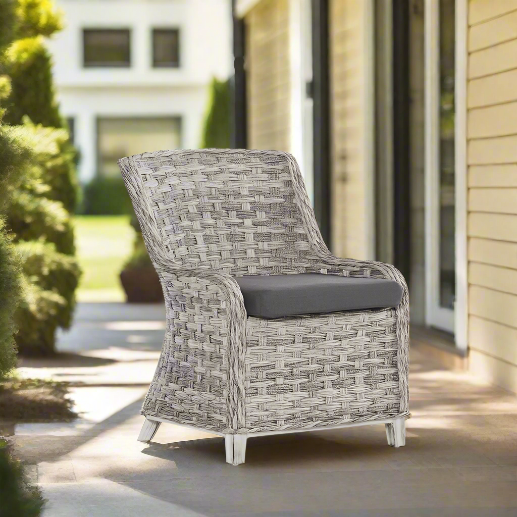 South Sea Rattan Grand Isle Resin Wicker Outdoor Dining Arm Chair