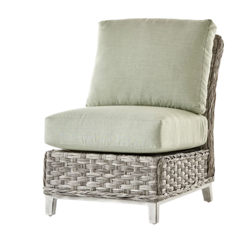 South Sea Rattan Grand Isle Wicker Outdoor Armless Sectional Chair