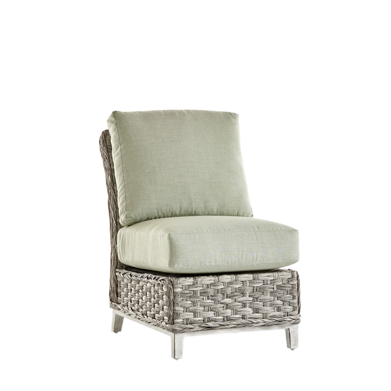 South Sea Rattan Grand Isle Wicker Outdoor Armless Sectional Chair