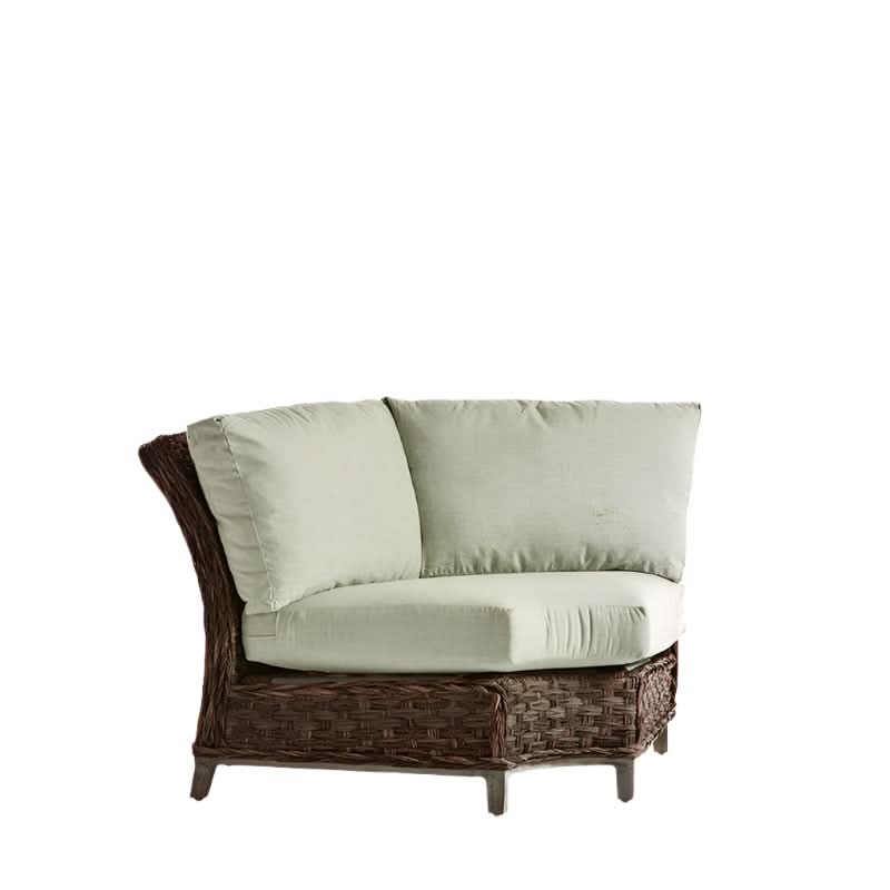South Sea Rattan Grand Isle Wicker Outdoor Sectional Wedge Corner Chair