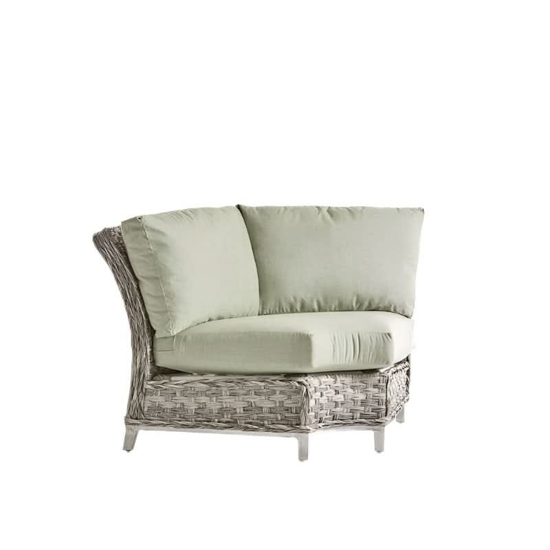 South Sea Rattan Grand Isle Wicker Outdoor Sectional Wedge Corner Chair