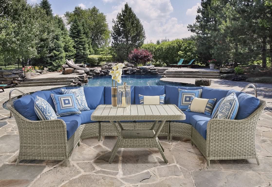 South Sea Rattan Mayfair Wicker Outdoor Left Arm Loveseat