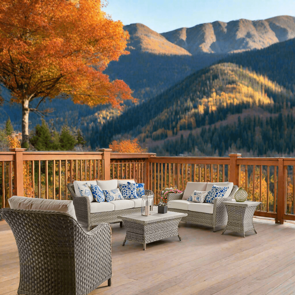 South Sea Rattan Mayfair Wicker Outdoor 6-Person Lounge Set