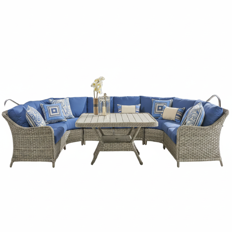 South Sea Rattan Mayfair Wicker Outdoor 8-Person Conversation Set