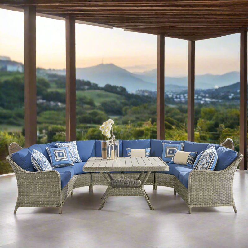 South Sea Rattan Mayfair Wicker Outdoor 8-Person Conversation Set