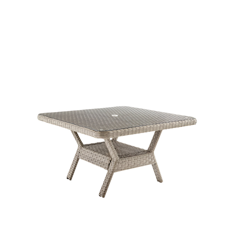South Sea Rattan Mayfair Dining Chat Table with Glass Top