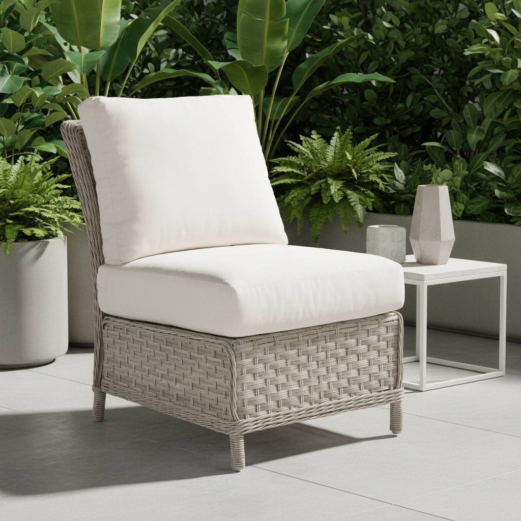South Sea Rattan Mayfair Wicker Outdoor Armless Chair