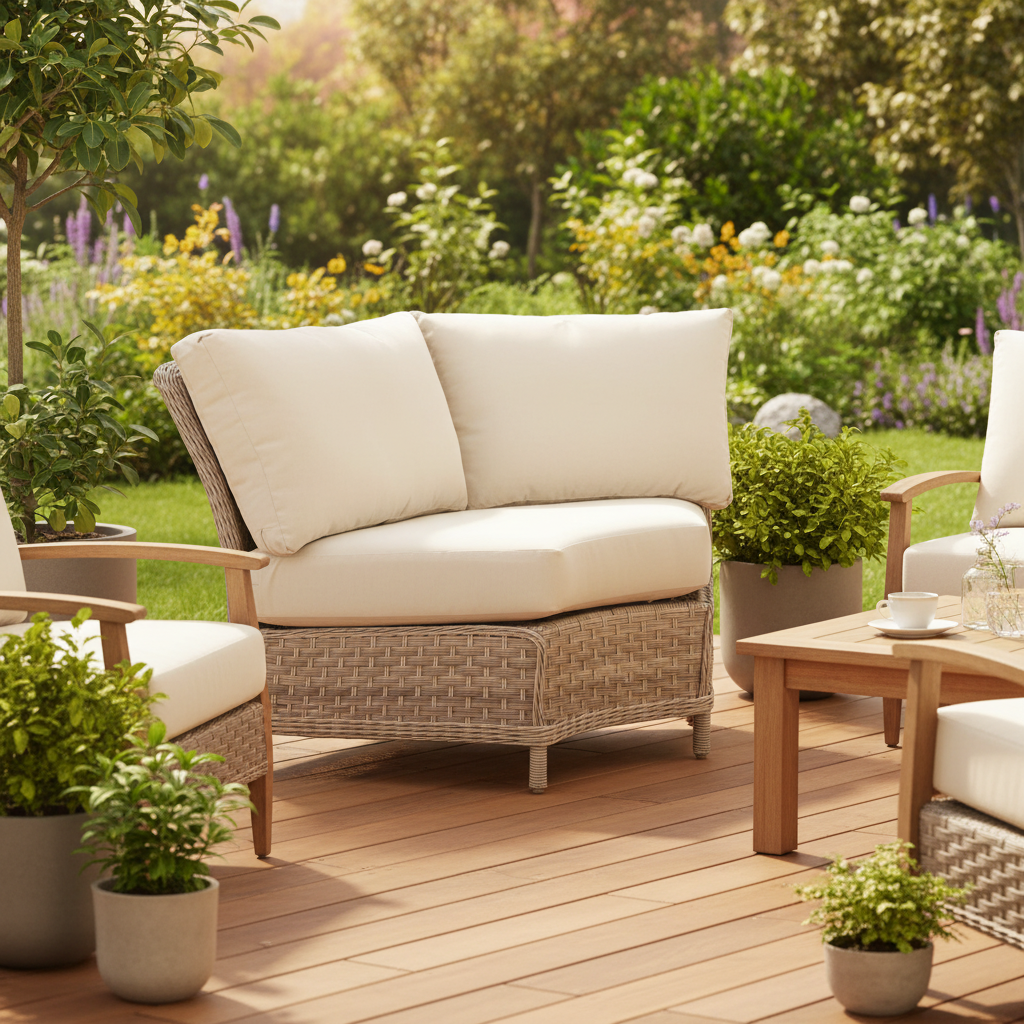 South Sea Rattan Mayfair Wicker Outdoor Sectional Wedge Corner