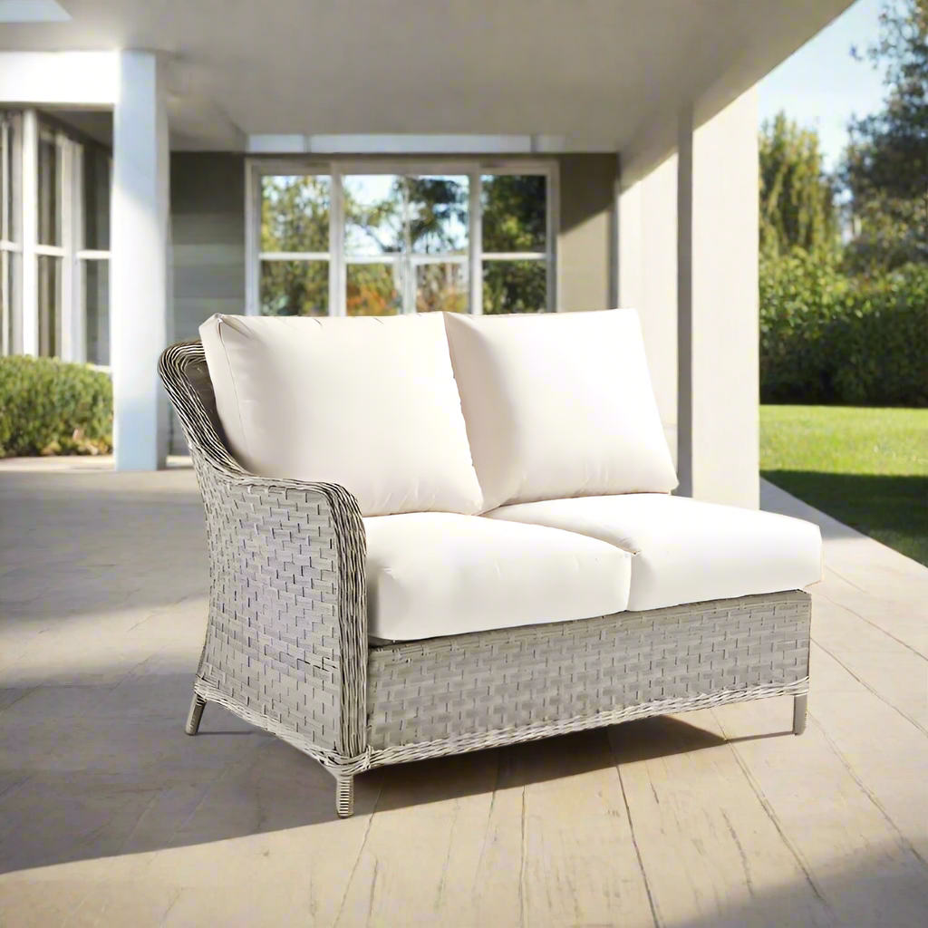 South Sea Rattan Mayfair Wicker Outdoor Left Arm Loveseat