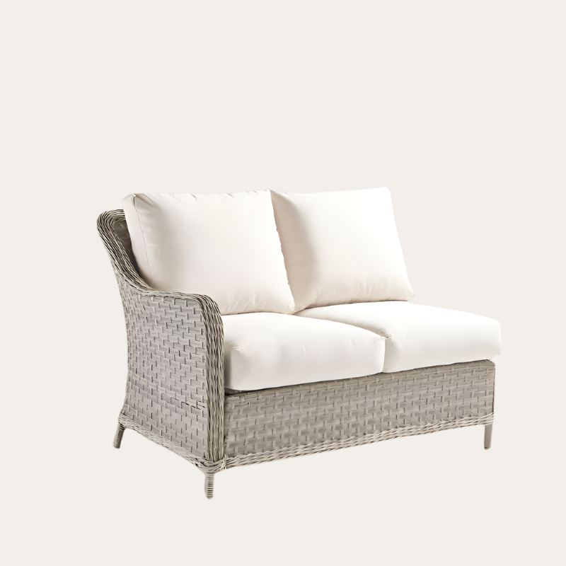 South Sea Rattan Mayfair Wicker Outdoor Left Arm Loveseat